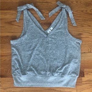 Gap Lightweight Sweater Knit Tank Top Bows Heather Gray L Barely Worn